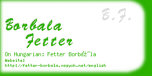 borbala fetter business card